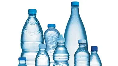Blue water bottles