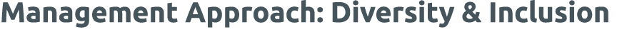 Management Approach: Diversity & Inclusion  