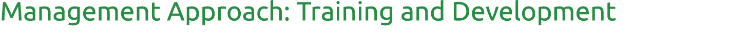Management Approach: Training and Development